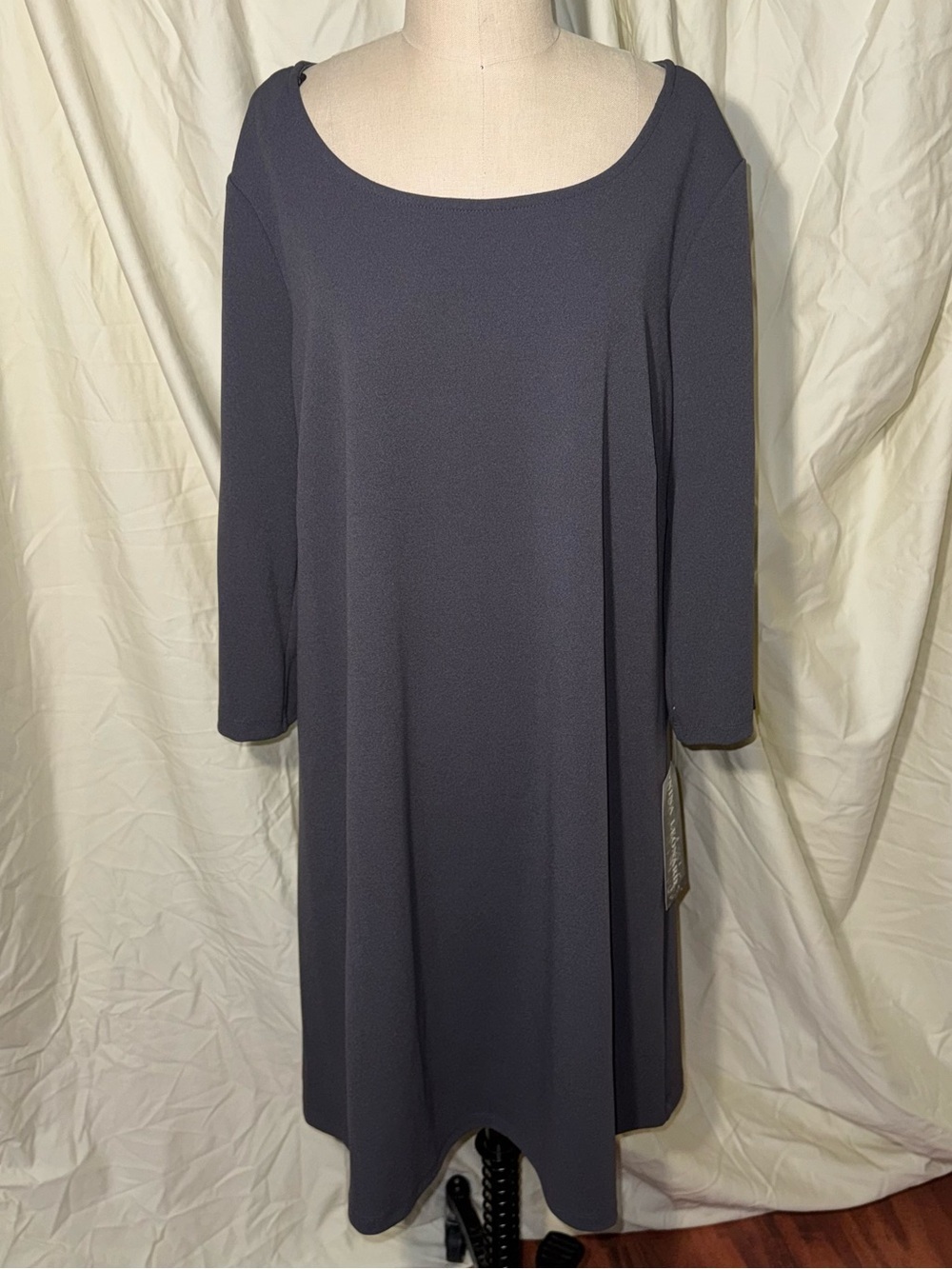 Nina Leonard 1X Pearl Sleeve Shift Dress Office Career Stretch NWT
